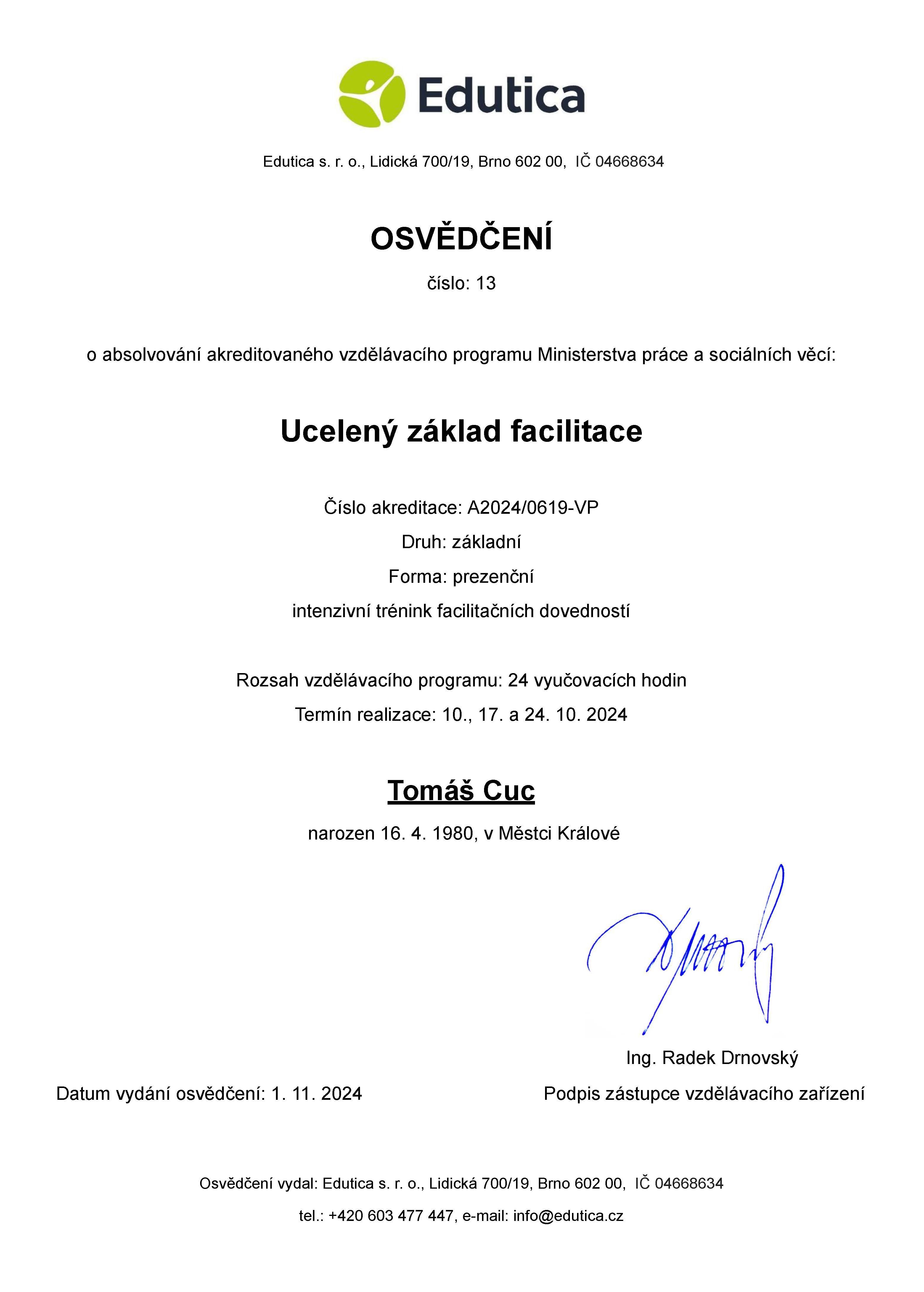 Osvědčení o akreditaci